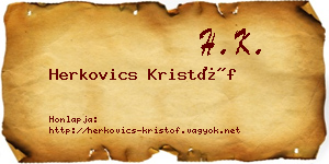 Herkovics Kristóf névjegykártya